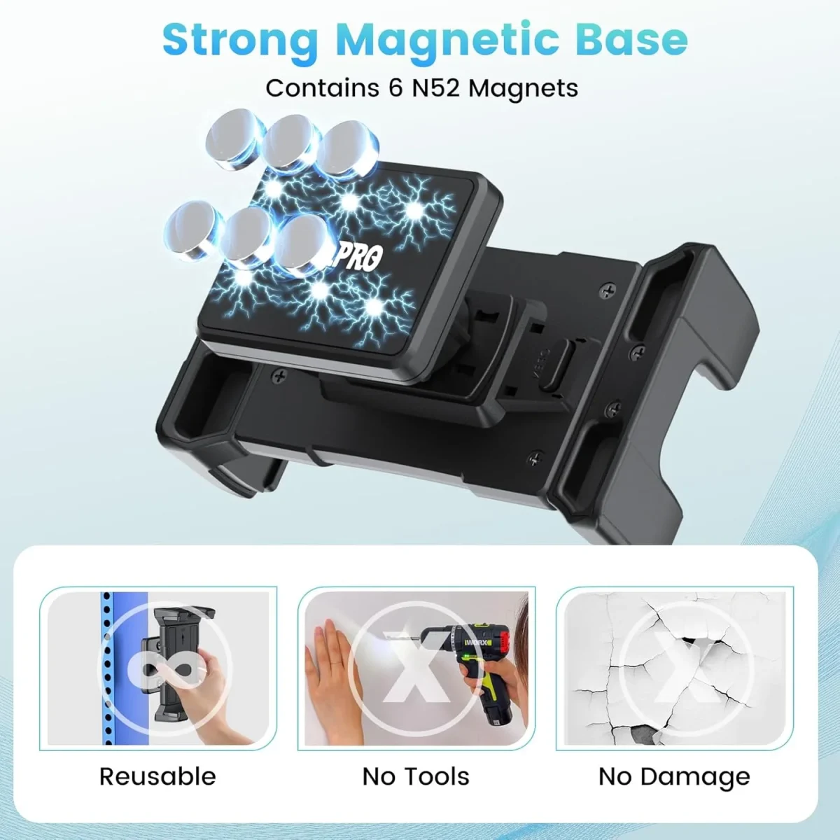20lbs strong magnets OHLPRO magnetic tablet holder for whiteboard