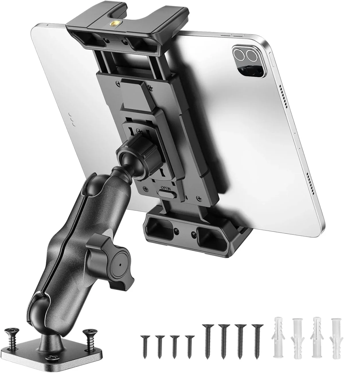 ohlpro-6-inch-aluminum-arm-drill-base-tablet-mount-truck OHLPRO 6" Aluminum Arm Heavy Duty Drill Base Tablet Mount for Truck