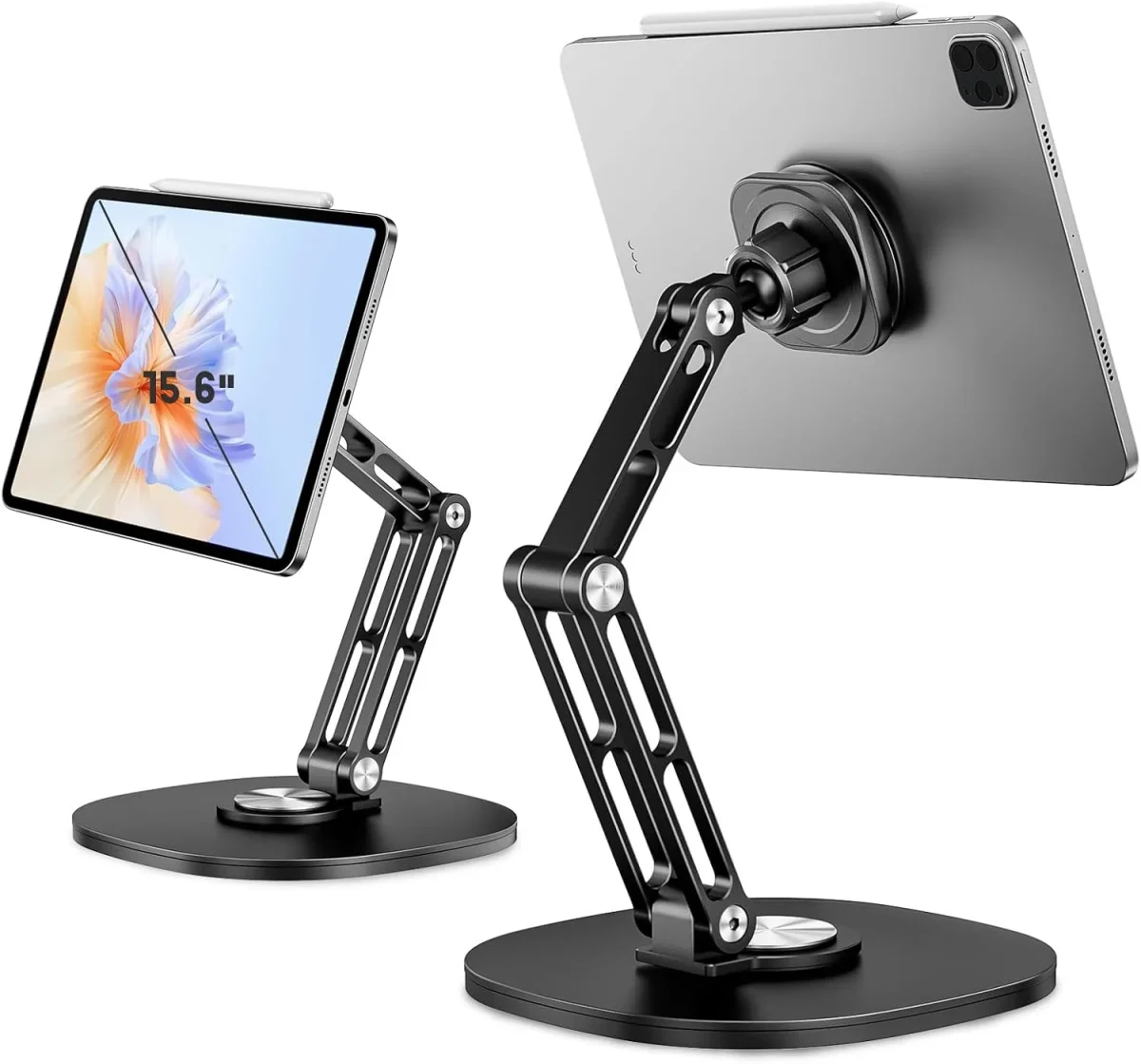 OHLPRO Foldable Magnetic iPad Stand 360° Rotation Aluminum Desk Mount