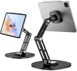 OHLPRO Foldable Magnetic iPad Stand 360° Rotation Aluminum Desk Mount
