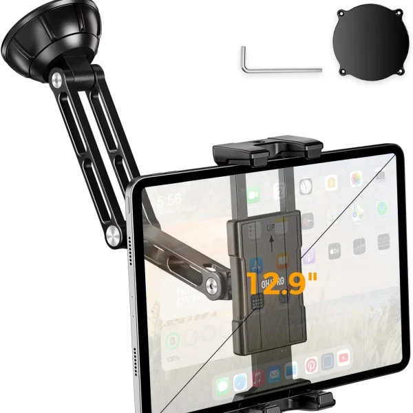 OHLPRO Suction Cup Car Tablet Holder with Aluminum Arm