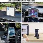 Telescopic car tablet mount compatible with iPad Galaxy Tab