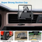Telescopic tablet mount installed steadily on car dashboard