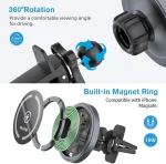 360° rotatable MagSafe car charger mount, adjust to portrait/landscape for navigation and calls