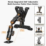 360 degree rotation universal 7-11 inch tablet mount, adjustable viewing angle
