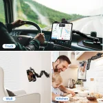 3-stage arm drill base tablet mount for logistics, retail, office, industrial and home use