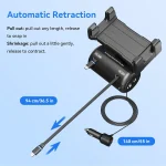 Auto retractable backseat car charger cables, 100W 5-in-1 charging station with smooth tangle-free retract mechanism