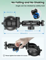 Industrial strength suction cup clamp with locking lever for stable car tablet mounting