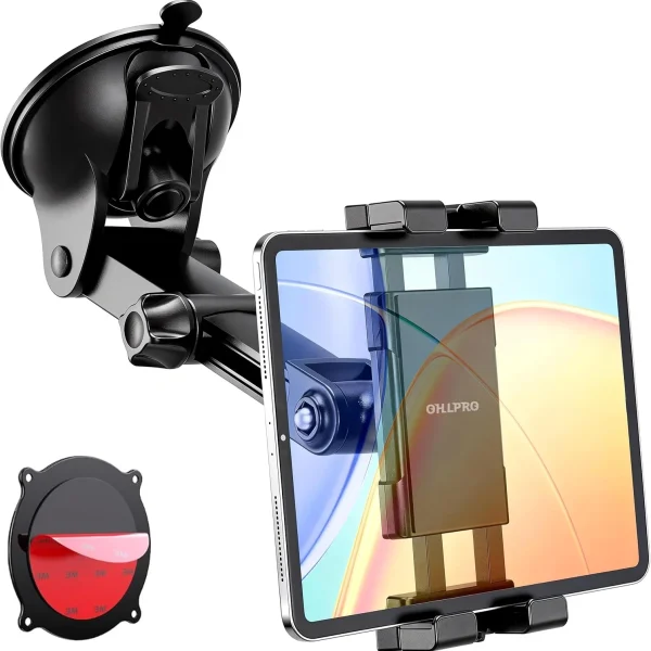OHLPRO long arm car tablet mount fits 5-17 inch iPad Pro for dashboard windshield