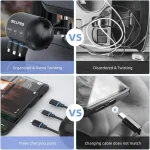 OHLPRO 3 in 1 backseat charging station charging 3 devices vs single port charger