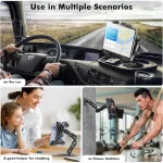 Universal 7-11 inch tablet mount for multi-scene use: kitchen, office, car, gym and home