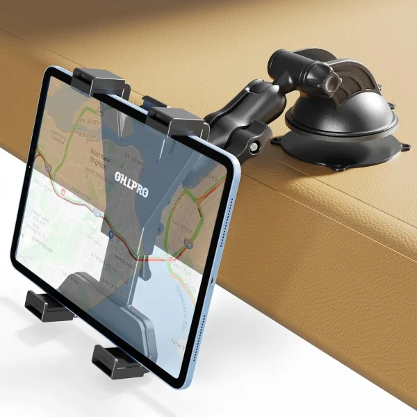 OHLPRO heavy duty suction cup tablet mount for car dashboard windshield, 7-11 inch holder compatible with iPad Samsung Fire Surface tablets
