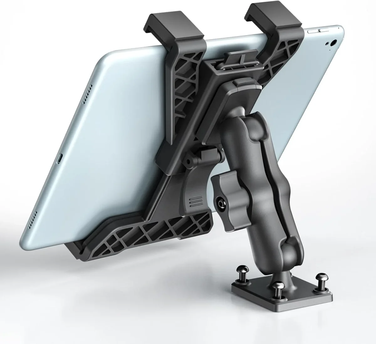 OHLPRO Heavy Duty Tablet Holder for Truck with drill base, permanent mount for 5-17 inch iPad and Samsung Galaxy