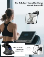 Suction cup car tablet mount used in gym for fitness videos and workout tutorials