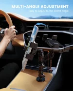 Stable drill base tablet mount for SUV offroad driving, no shaking on bumpy roads